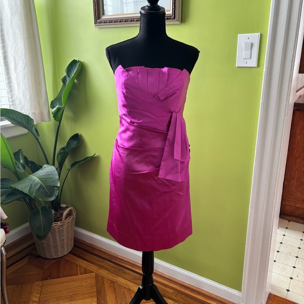 Phoebe Couture Silk Vibrant Hot Pink Dress